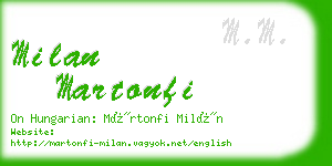 milan martonfi business card